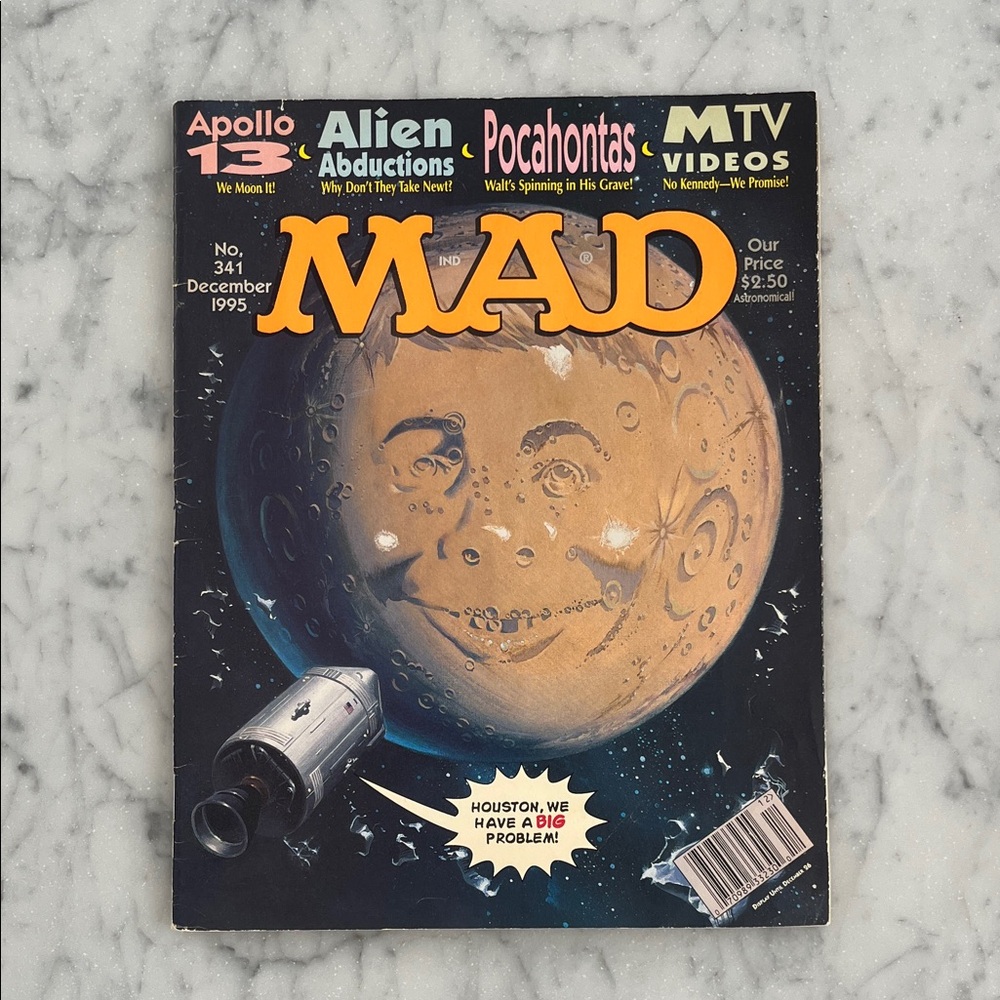 Vintage MAD Magazine Cover — Black with Orange Logo